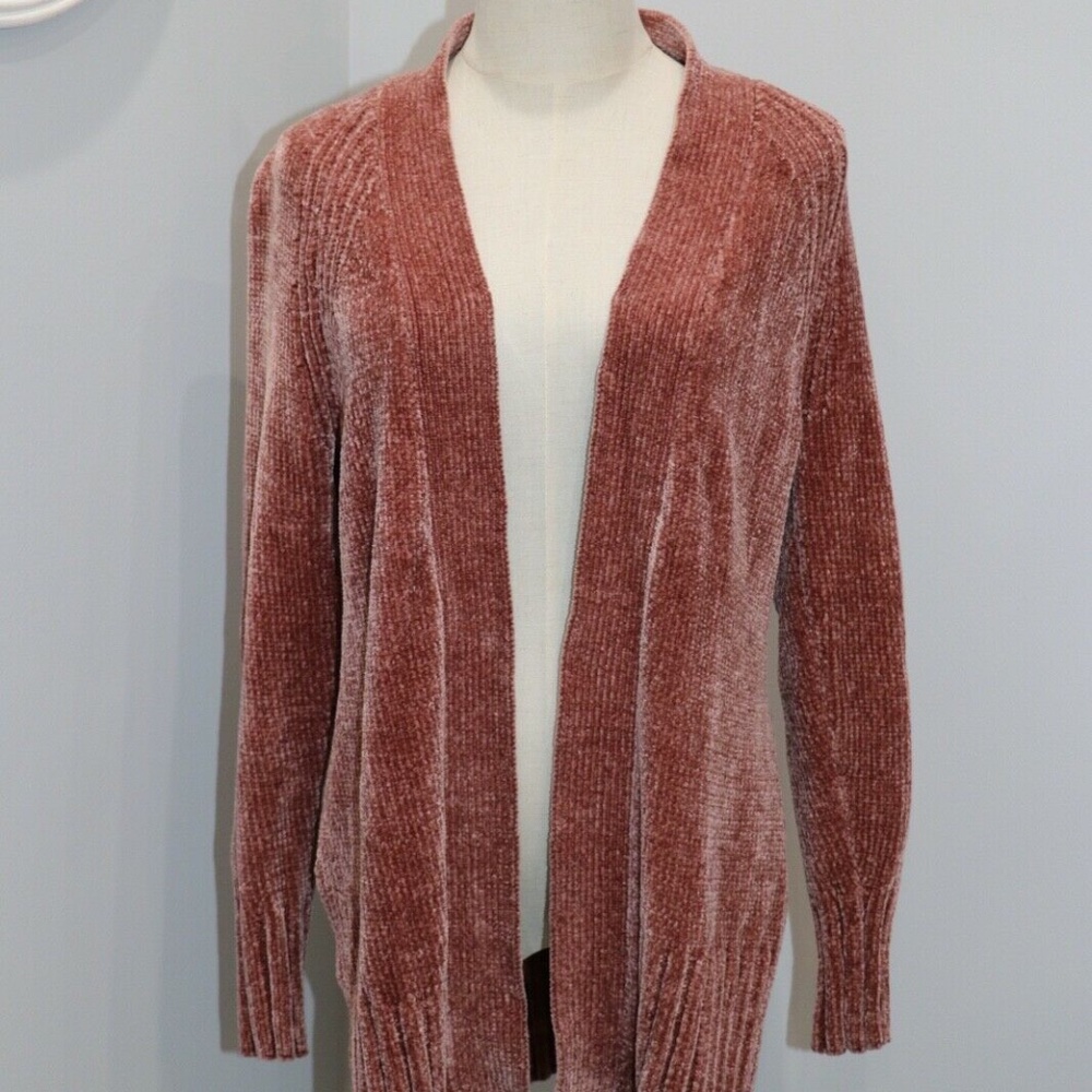 LOFT Chenille Crushed Velvet Cardigan Women's Size